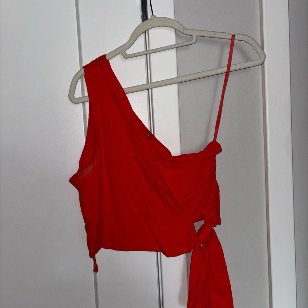 Orange One-Shoulder Women's Top